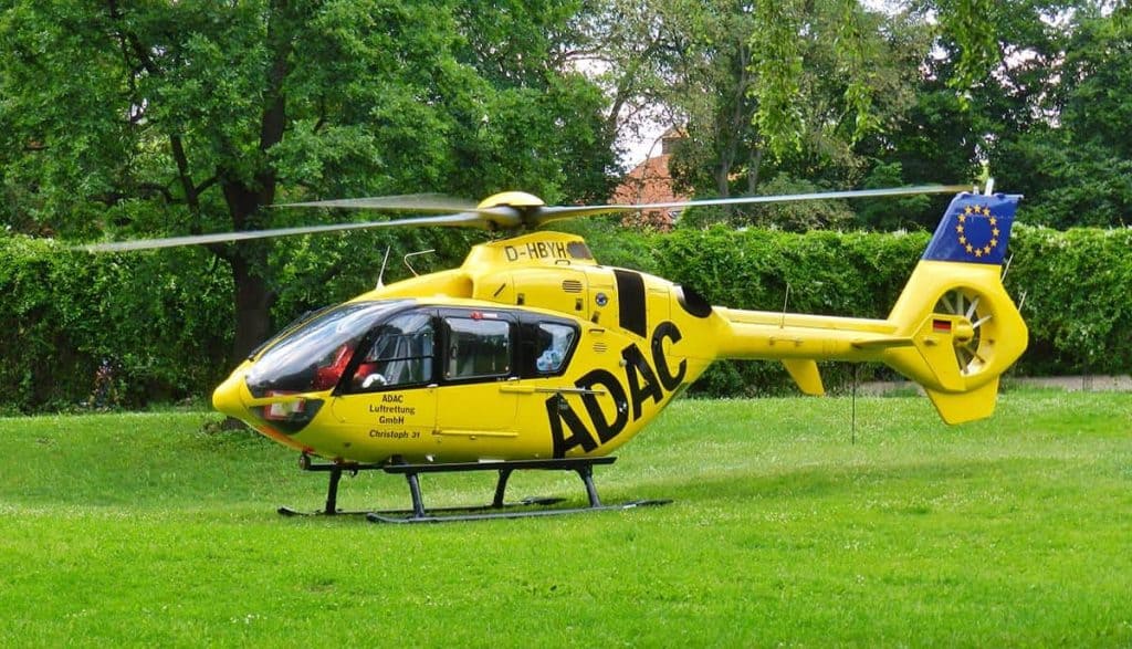 ADAC Hubschrauber beim Start